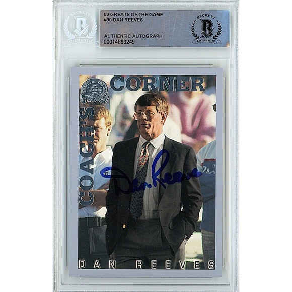 Dan Reeves Autograph 1990 Fleer Atlanta Falcons Football Card Beckett Slab - Picture 1 of 4